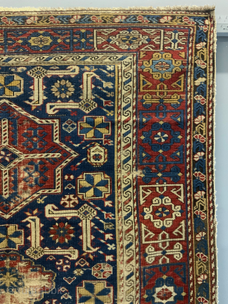 Caucasian antique Kuba rug (180 x 118cm) *AF Sold in as found condition - substantial wear to the centre of this otherwise handsome rug, with neat stop-ends and side selvedge. late 19th  ...