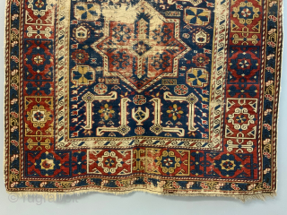Caucasian antique Kuba rug (180 x 118cm) *AF Sold in as found condition - substantial wear to the centre of this otherwise handsome rug, with neat stop-ends and side selvedge. late 19th  ...