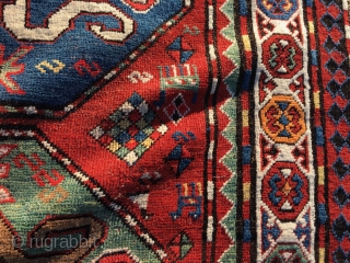 Kazak rug
came out of an estate complete end to end side to side original great condition
size is 51 inches by 97 inches 
listing a few pieces please see others

more photos on request
 