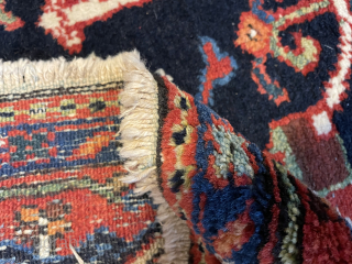 Karaja cut from the loom condition- could use a good cleaning some spot stains in bottom corner and a moth bite or 2 but this is essentially 99.99% full original pile -  ...