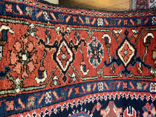 Karaja cut from the loom condition- could use a good cleaning some spot stains in bottom corner and a moth bite or 2 but this is essentially 99.99% full original pile -  ...