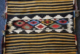 Colorful complete pair of Shah Sevan piled bags c1875 no restoration.                      