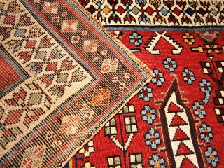 Shirvan rug blacks are repaired.
160cm x 299cm                          