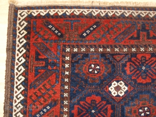 Antique Baluch rug from Khorassan region of Eastern Persia with a well drawn mina khani lattice design. www.knightsantiques.co.uk 

Size: 5ft 5in x 2ft 11in (164 x 90cm).

Circa 1900.

A good Baluch rug with  ...