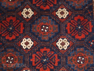 Antique Baluch rug from Khorassan region of Eastern Persia with a well drawn mina khani lattice design. www.knightsantiques.co.uk 

Size: 5ft 5in x 2ft 11in (164 x 90cm).

Circa 1900.

A good Baluch rug with  ...