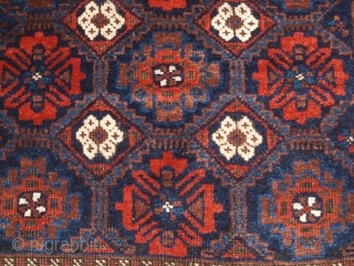 Antique Baluch rug from Khorassan region of Eastern Persia with a well drawn mina khani lattice design. www.knightsantiques.co.uk 

Size: 5ft 5in x 2ft 11in (164 x 90cm).

Circa 1900.

A good Baluch rug with  ...