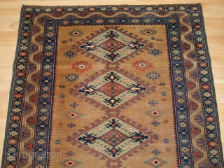 Antique Caucasian Derbent rug of very fine weave and a soft colour palette. www.knightsantiques.co.uk 

Size: 4ft 10in x 3ft 5in (147 x 103cm).

Circa 1900.

The town of Derbent is located on the coast  ...