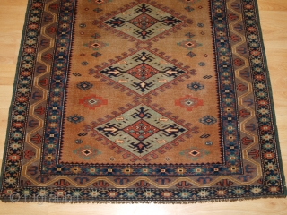 Antique Caucasian Derbent rug of very fine weave and a soft colour palette. www.knightsantiques.co.uk 

Size: 4ft 10in x 3ft 5in (147 x 103cm).

Circa 1900.

The town of Derbent is located on the coast  ...