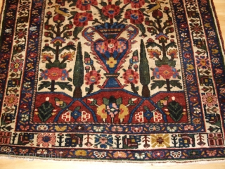 Antique Persian Bakhtiari rug of the garden design with a large vase. www.knightsantiques.co.uk 

Size: 6ft 6in X 4ft 8in. (197 X 143cm).

Circa 1900/20. 

A good example of a garden rug with a  ...