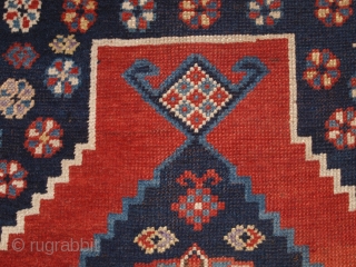 Antique South Caucasian Karabagh or Armenian Kazak rug with triple linked medallion with a X box border. www.knightsantiques.co.uk 

Size: 7ft 7in x 4ft 1in (230 x 125cm).

Circa 1900.

A superb example of a  ...