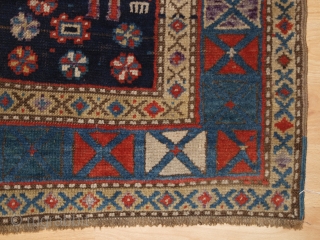 Antique South Caucasian Karabagh or Armenian Kazak rug with triple linked medallion with a X box border. www.knightsantiques.co.uk 

Size: 7ft 7in x 4ft 1in (230 x 125cm).

Circa 1900.

A superb example of a  ...