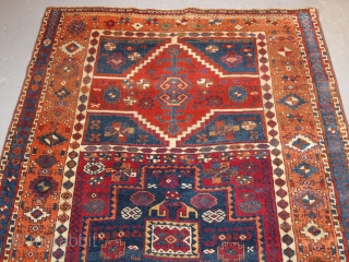 Antique Eastern Anatolian Kurdish Yuruk long rug with three boxed medallion design. www.knightsantiques.co.uk 

Size: 7ft 1in x 4ft 3in (216 x 130cm).

Circa 1880.

An excellent example of a Yuruk long rug, with a  ...