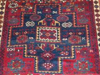 Antique Eastern Anatolian Kurdish Yuruk long rug with three boxed medallion design. www.knightsantiques.co.uk 

Size: 7ft 1in x 4ft 3in (216 x 130cm).

Circa 1880.

An excellent example of a Yuruk long rug, with a  ...