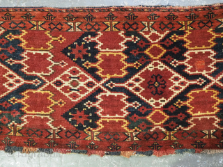 Antique Ersari Beshir Turkmen torba of classic ikat design.
Size: 5ft 3in x 1ft 8in (160 x 52cm)
Circa 1880.

An excellent example of Beshir weaving, a classic Beshir ikat design with excellent colour. Note  ...