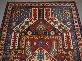 Antique Caucasian Kasim-Usag rug of classic design with superb colour. Dated to the field 1311 (1893). www.knightsantiques.co.uk Size: 7ft 9in x 4ft 4in (237 x 132cm). 

Circa 1893.

Stock number: H-126.   