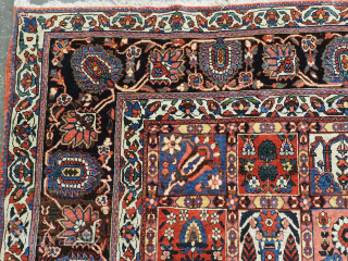 Stunning Bakhtiari 'Garden' carpet, of good large size, outstanding colour and excellent condition. Size: 416 x 333cm (13ft 8in x 10ft 11in). www.knightsantiques.co.uk
          
