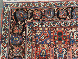 Stunning Bakhtiari 'Garden' carpet, of good large size, outstanding colour and excellent condition. Size: 416 x 333cm (13ft 8in x 10ft 11in). www.knightsantiques.co.uk
          