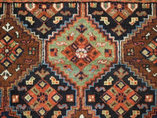 Antique Afshar tribal rug with diamond lattice design. www.knightsantiques.co.uk 
Size: 5ft 8in x 4ft 10in (172x 147cm). 
Circa 1900. 

A very sweet rug of small square size with all over repeat design  ...