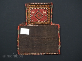 Antique salt-bag by the nomads of the Varamin region of central Persia, south of Tehran.
www.knightsantiques.co.uk
Circa 1900.
Size: 1ft 5in x 1ft 2in (44 x 36cm).
This is a good example of Varamin salt-bag in  ...