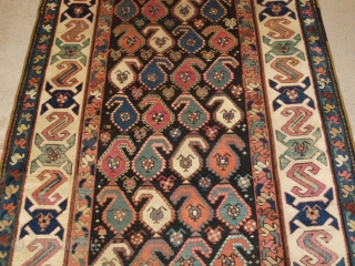 
Antique Caucasian Karabagh region runner with all over colourful large boteh design. www.knightsantiques.co.uk 
late 19th century. Size: 9ft 6in x 3ft 8in (290 x 111cm).
A good example of a Karabagh runner, the  ...