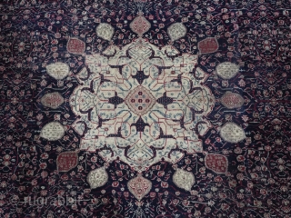 Antique Indian Agra carpet of 'Ardabil' design.
www.knightsantiques.co.uk
Circa 1880.
Size: 11ft 8in x 8ft 11in (355 x 273cm).
A superb and very finely woven Agra carpet, with the 16 lobed ivory coloured central circular medallion,  ...