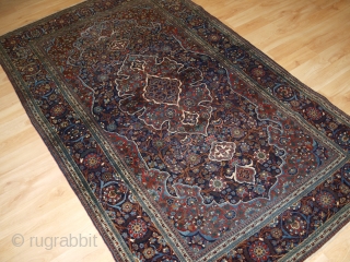 Antique Persian Kork Kashan rug of traditional large medallion design. www.knightsantiques.co.uk 

Circa 1900.

This is a very finely woven rug from the workshops of Kashan, the rug is made using 'Kork' wool, this  ...