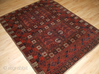 Antique Ersari Turkmen ensi of traditional design with excellent colour. www.knightsantiques.co.uk 

Circa 1890.

Ensi were door hangings used to cover the entrance to a yurt. 

This example is woven with the traditional Ersari  ...