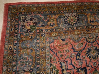 Antique Persian Tabriz carpet with all over design and a soft colour palette. www.knightsantiques.co.uk 

Circa 1900.

This is an excellent furnishing carpet in hard to find soft colours, the soft pink field is  ...