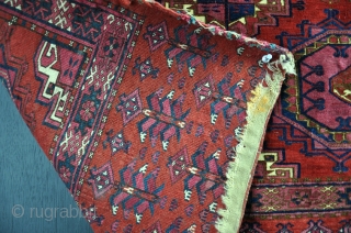 An exceptionaly fine Tekke Chuval with extraordinary depth of color. two small narly repairs to top corners, one very small moth hole, otherwise in lovely condition, full pile allover with the best  ...