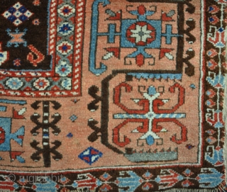 An antique Konya rug, woven in 2 halves, with some patches, losses to ends and a big hole. But mainly in good pile. All good dyes. Funky border! 1st half 19th century.  ...