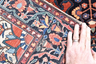 A very fine little Sarouk Ferahan rug with good age in excellent original condition. 204x104cm Circa 1900.                
