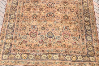 A very fine antique Persian Kirman carpet from the coveted workshop of Lavar. Supremely decorative and rare item, with delicate all over design of palmetes and tendrils woven with natural dyes on  ...