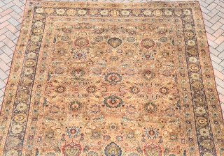 A very fine antique Persian Kirman carpet from the coveted workshop of Lavar. Supremely decorative and rare item, with delicate all over design of palmetes and tendrils woven with natural dyes on  ...