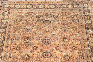 A very fine antique Persian Kirman carpet from the coveted workshop of Lavar. Supremely decorative and rare item, with delicate all over design of palmetes and tendrils woven with natural dyes on  ...