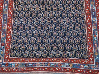A very fine antique afshar small carpet with good dyes, fine shiny wool and in exceptional condition, no wear, no repair, just a tiny bit of moth on one side. Late 19th  ...