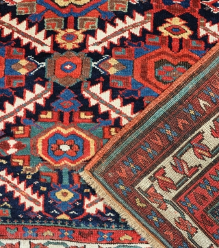 An antique Kurdish rug with intense dyes and great wool, near perfect condition. Circa 1870. See it in Stockholm!              