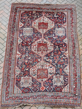 Antique Khamseh, a bit low but funky with good dyes and age. 19th Century.                   