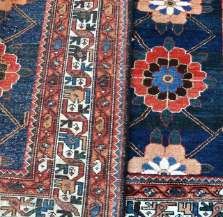 An unusual veremin(?) rug with bold minakhani design. Full pile all over a little faded repair on one extreme end. Lovely size.218x161cm           