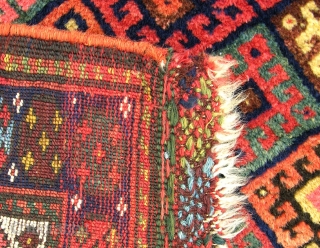 A very fine colorfull, antique Jaff bag face with excelent wool and dyes in full pile. 19th century.               