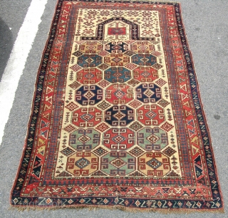 Very fine antique Moghan prayer rug with good dyes and well executed design. Circa 1875                  