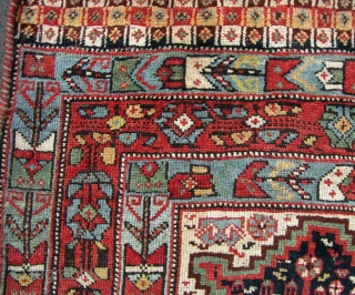 An antique Khamseh bird rug. Many funky birds and naivly drawn border Generaly in good condition with no repair and decent dyes. Late 19th century.        