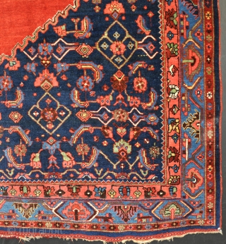 An antique Bijar rug of excellent quality. Good overal condition with no repairs. Lovely colour. Late 19th century. 214x139cm.              