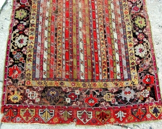 Anatolian (Mujur?) long rug, complete & with great colors, but a healthy amount of wear, approx 3' x 10'              