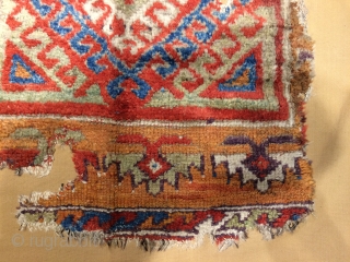 Konya rug fragment size is 265x95cm
Stiched on cotton fabric                        