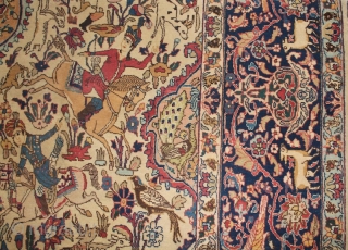 20th cent over (100 years old)  Persian Tabriz, fragment beautiful colours and spectacular design, the size is: 150cm by 180cm.            