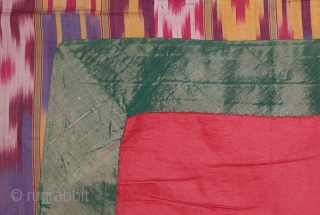 19th cent Uzbek Ikat silk on silk Ikat panel. Excellent natural colours. Good condition.                   