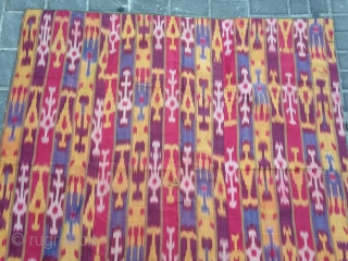 19th cent Uzbek Ikat silk on silk Ikat panel. Excellent natural colours. Good condition.                   