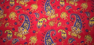 19th cent Uzbek Ura tube region Suzani. It has superb stitches, and veg dyes colours. Excellent adras ikat in the middle, and excellent colours Russian block print back of suzani. 
  