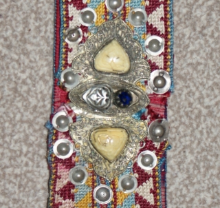Antique Uzbek cross stitches belt, Spectacular silver, and colours. Offered fair price.                     