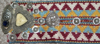 Antique Uzbek cross stitches belt, Spectacular silver, and colours. Offered fair price.                     